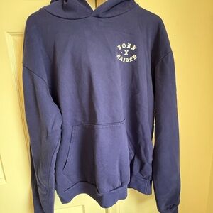 BORN X RAISED Blue Hoodie